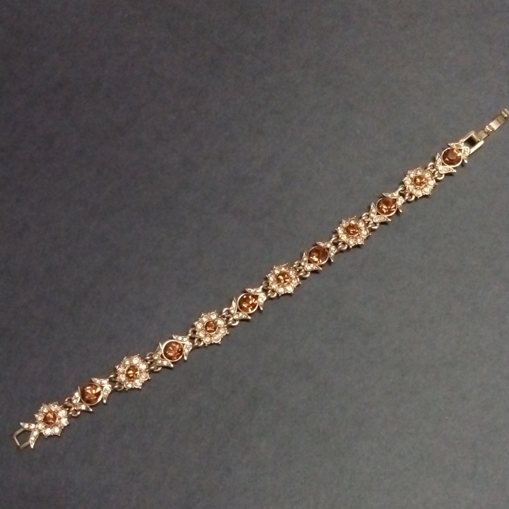 Monet, brown gem stones with gold, bracelet.